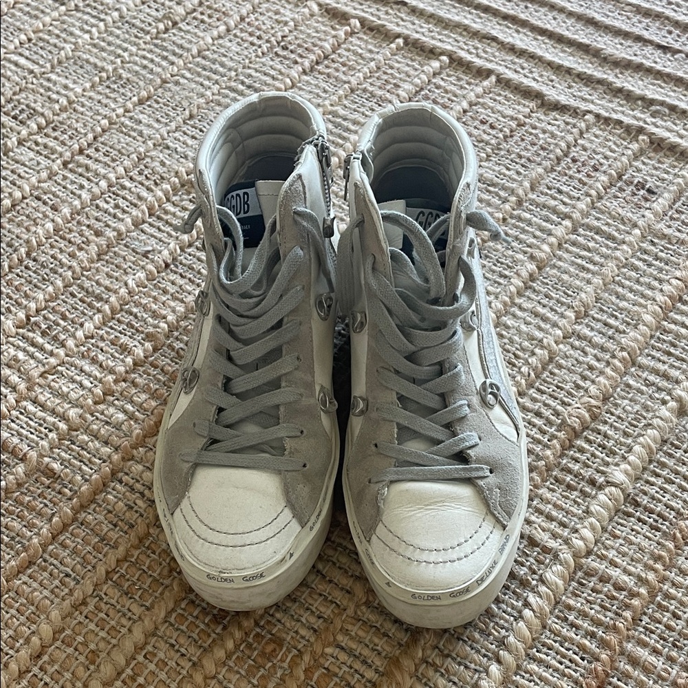 Golden Goose Light Gray High-Top Sneakers